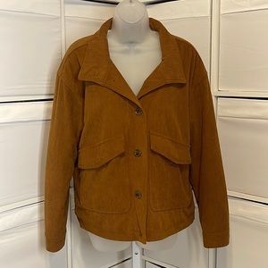 Bagatelle NWOT Chunky Brown Soft Faux Sherpa Lined Corduroy Jacket W/Pockets